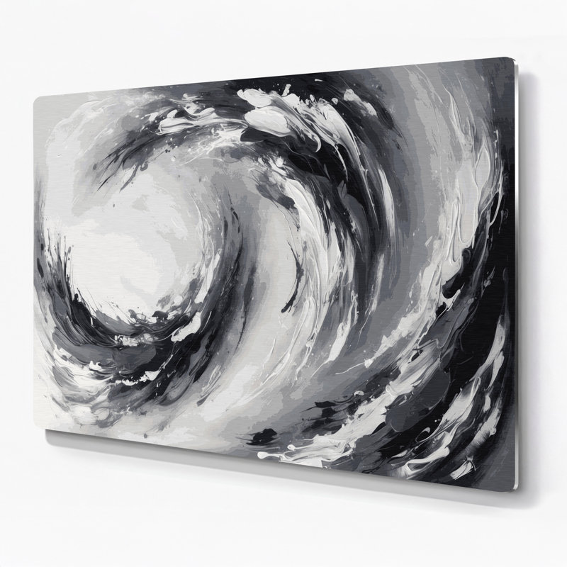 Lyrical Abstraction 43 Grey Metal Wall Art, 11" H x 14" W