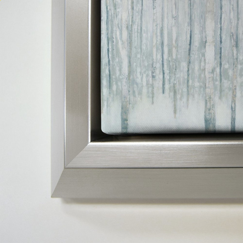 Birches in Winter Blue Grey, 34" H x 24" W, Silver