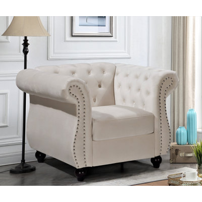 Feldt Velvet Chesterfield Chair