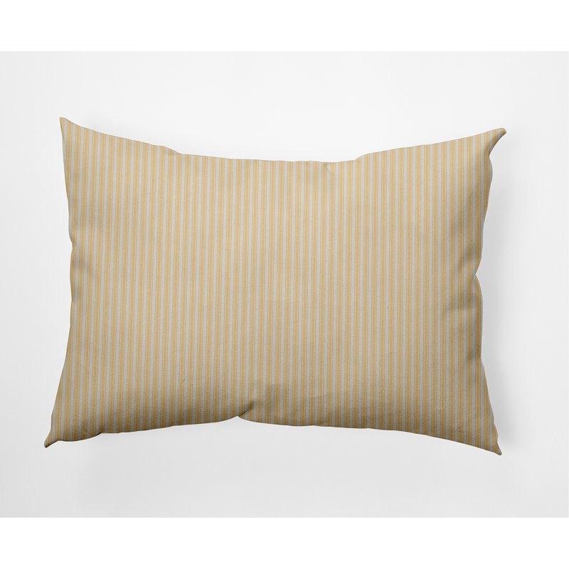 Striped Outdoor Reversible Throw Pillow, Yellow