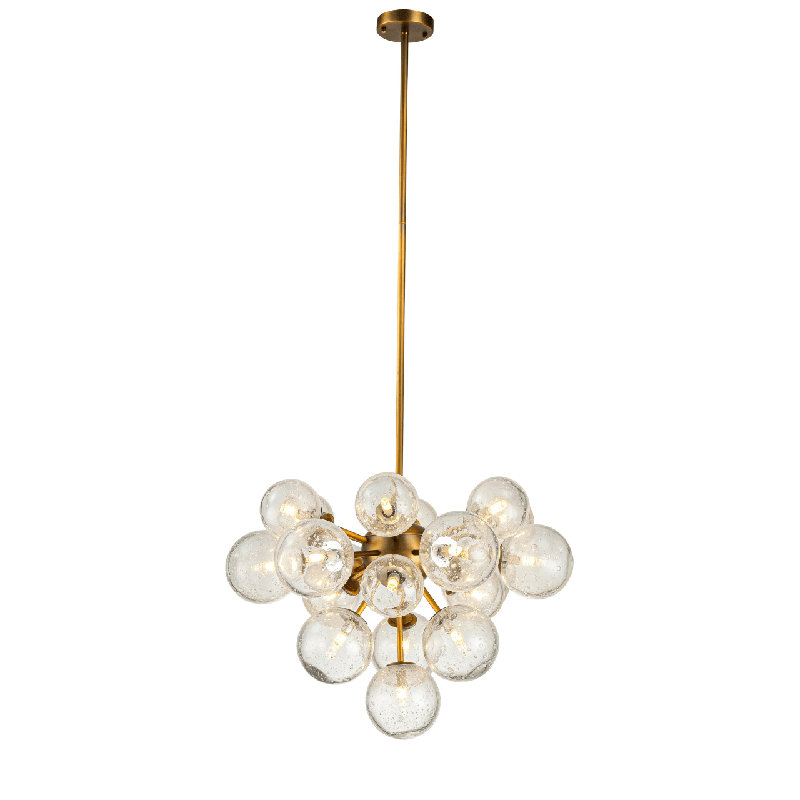 Orbit 19-Globe Aged Brass Chandelier