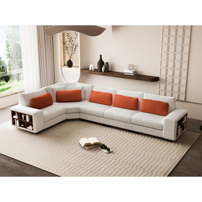 En bois beige, avec accoudoirs et doux, casier modulaire beige à 5 options, confort