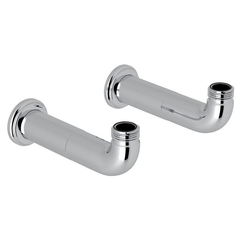 Extended Wall Unions, Polished Chrome