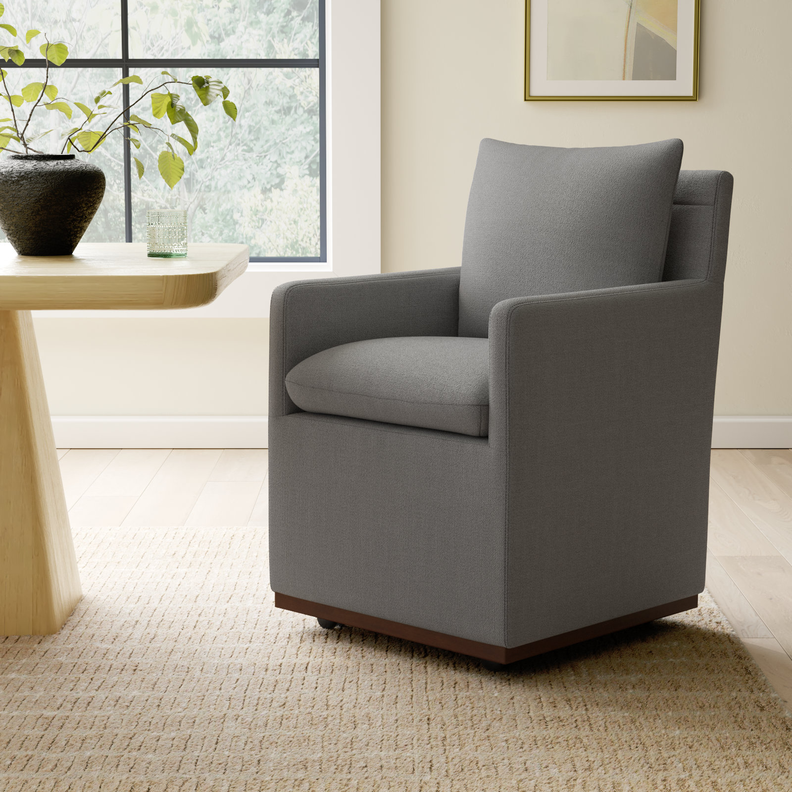 Bobbi Linen Dining Armchair, Effie Flint Performance Linen