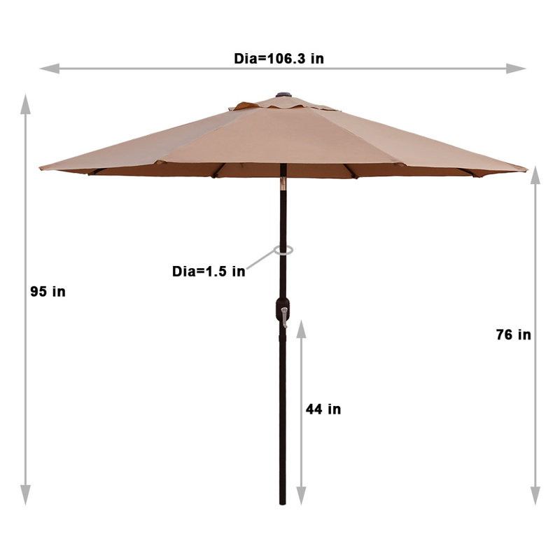 Parasol de marché 8 pi 8 po Kinsman, Brun clair