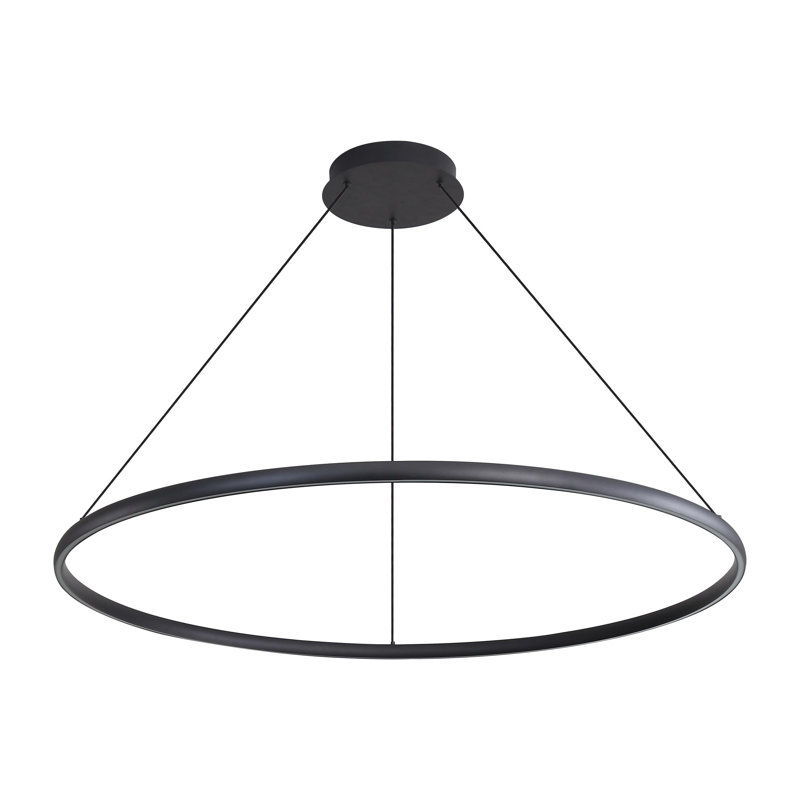 Nurein 71" LED Ring Chandelier, Sand Black