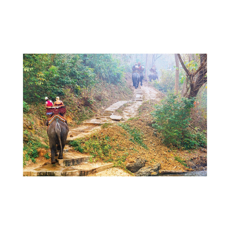 Elephants Walk - Thailand 308 by Ben Heine - Wrapped Canvas Print, 20.32 cm H x 30.48 cm W