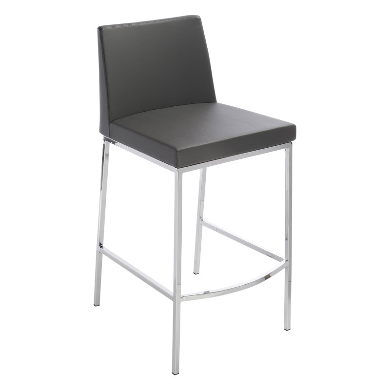 Upholstered Counter Stool with Metal Frame
