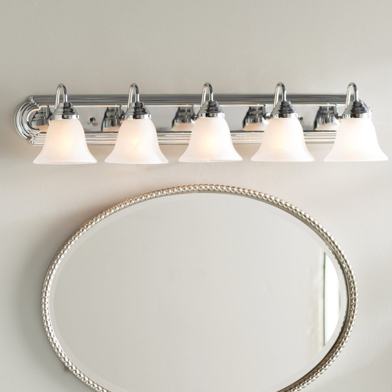 Mandu 5 - Light Dimmable Vanity Light, Marble/Polished Chrome