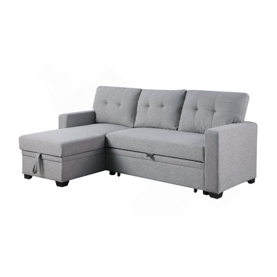 Upholstered Pull Out Sectional Sofa With Chaise