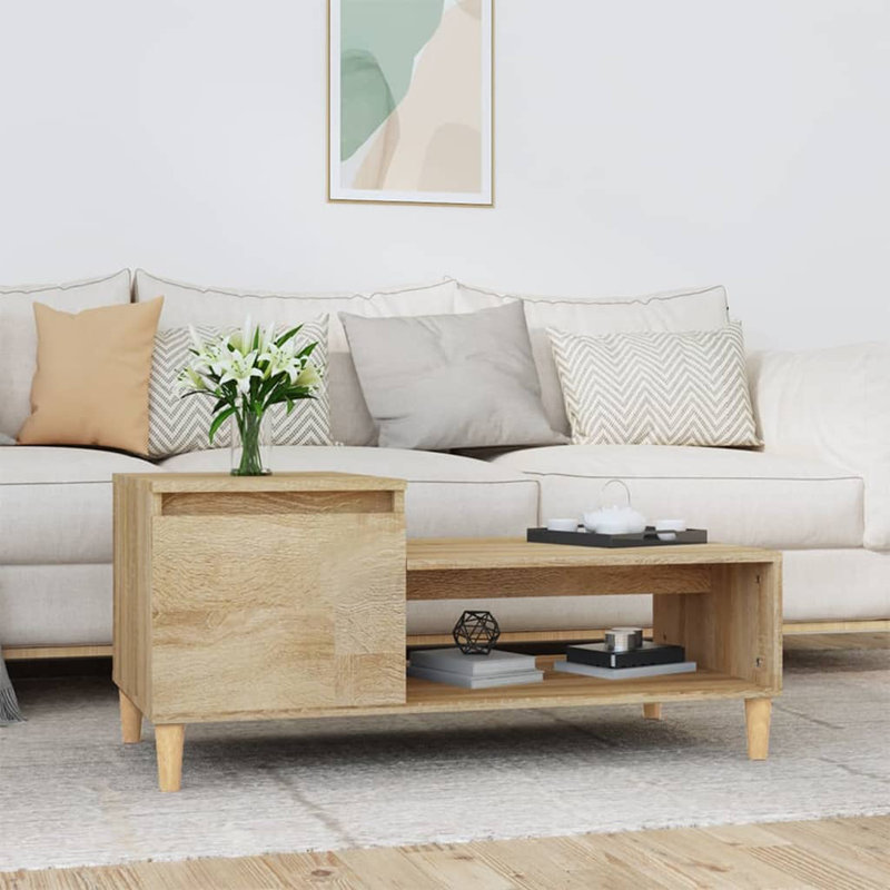 Karshana Four Leg Coffee Table with Storage, Oak