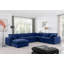Canapé modulaire réversible en velours de large de 160 po avec repose-pieds Issah-87141514