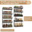 Support à épices mural avec plusieurs niveaux réglables; un support à épices à double usage conçu pour les armoires de cuisine, avec une conception brevetée noire （Aucun crochet inclus. Guide d'installation à titre de référence seulement.）