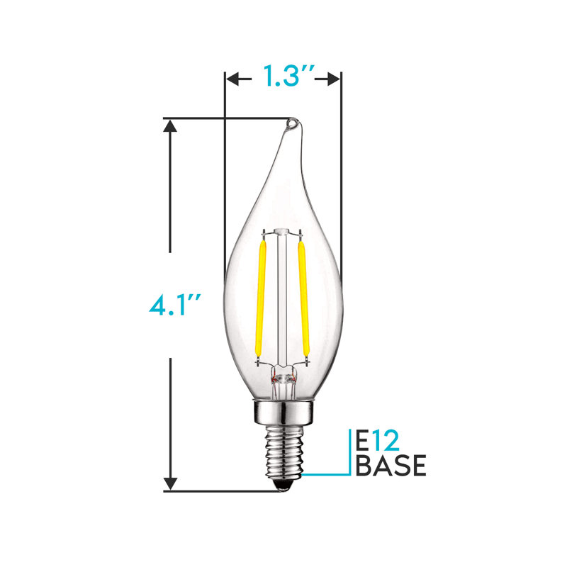 4 W (équivalent à 40 W), DEL B11, ampoule à intensité variable, culot E12 / candélabre, 5000 K