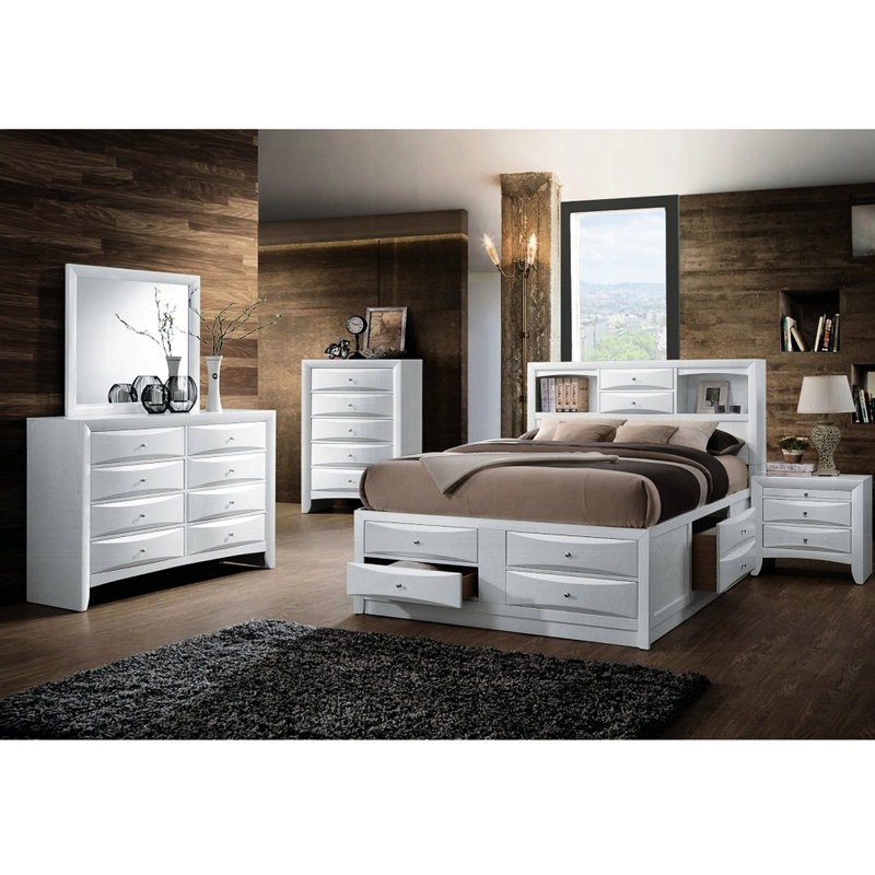 Table de chevet pour chambre à coucher blanche avec 2 tiroirs de rangement et 1 plateau 2 pour un look chic