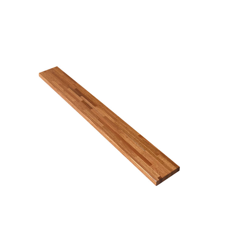 Dauna Solid Wood Accent Shelf, 1.5" x 8" x 72", Red Oak