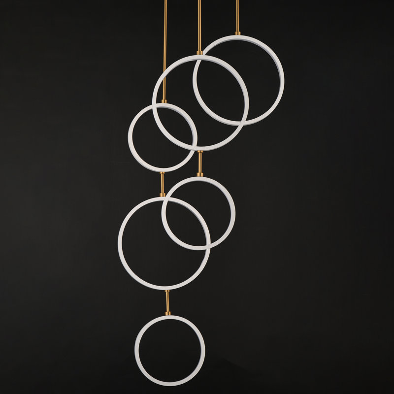 Luminaire suspendu Hoopla, Blanc / Doré
