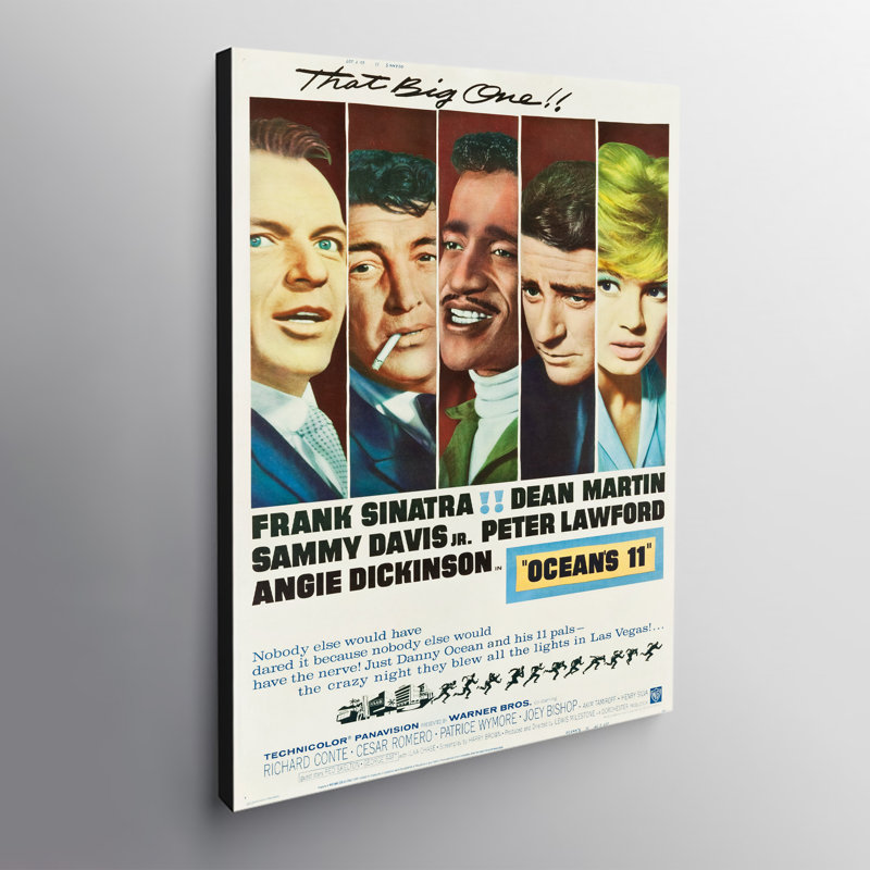 Ocean's 11, Vintage, Movie Art, 1960, Canvas, Wall Art, Framed Print - Wrapped Canvas Print, 117" H x 81" W