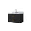 Meuble-lavabo simple blanc 30 po X P 22 po D, dessus en marbre de Carrare et ensemble de robinet-117825076