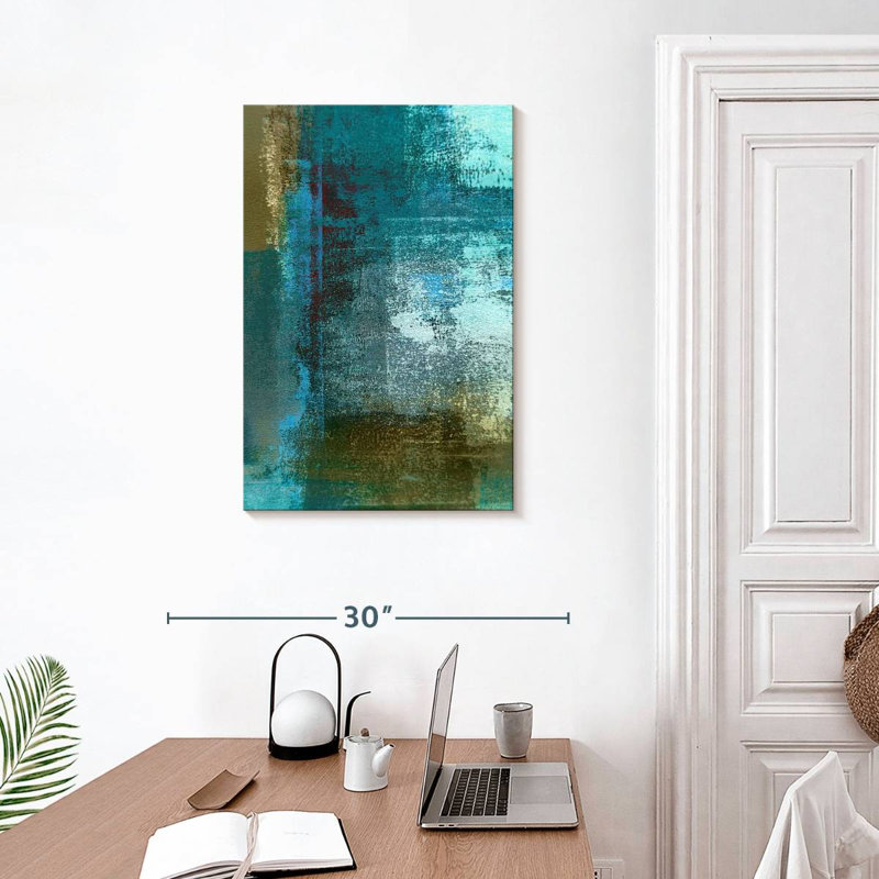 Avery Blue And Brown Abstract, 30" H x 20" W