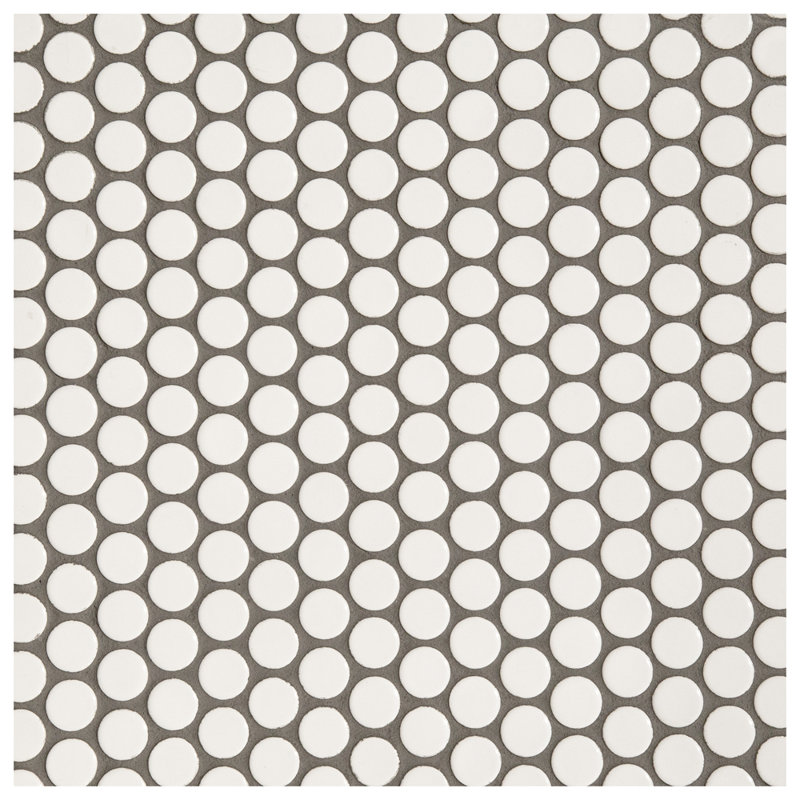 Ceramic Penny Round Mosaic Wall & Floor Tile, Tan