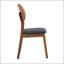 Chaise en bois de noyer massif avec siège en polyuréthane noir - dossier creux (ensemble de 2)-647795086