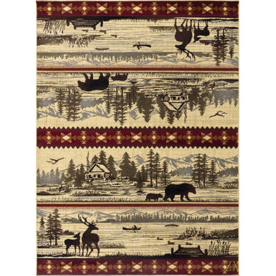 Nature's Nest GC_CBL3005  7 Ft. 10 In. X 10 Ft. 3 In. Lodge Area Rug