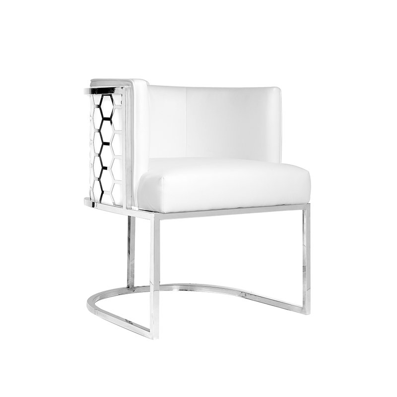 Rosie-Jane 15'' H Faux Leather Upholstered Armchair, White