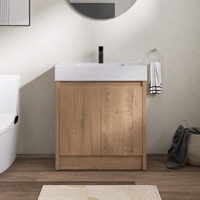 Meuble-lavabo simple avec plateau en résine Daive