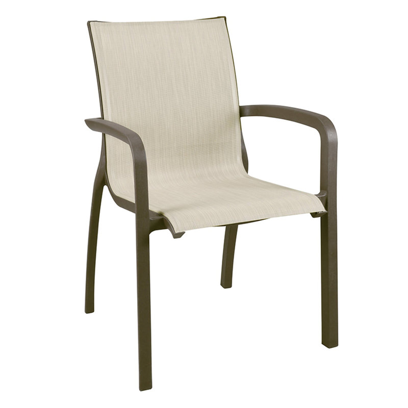 Fauteuil empilable Grosfillex Sunset, Fusion bronze / beige