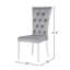 Ensemble de 2 chaises d'appoint rembourrées en velours, gris et chrome