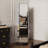360° Rotating Multifunctional Solid Wood Floor Full Length Mirror With Hook Storage Rack For Bedroom, Living Room, Cloakroom-373845630