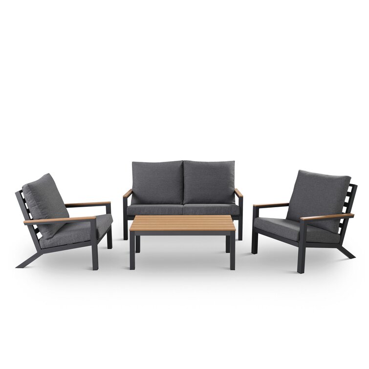 Landing 4 Piece Sofa Seating Group with Cushions