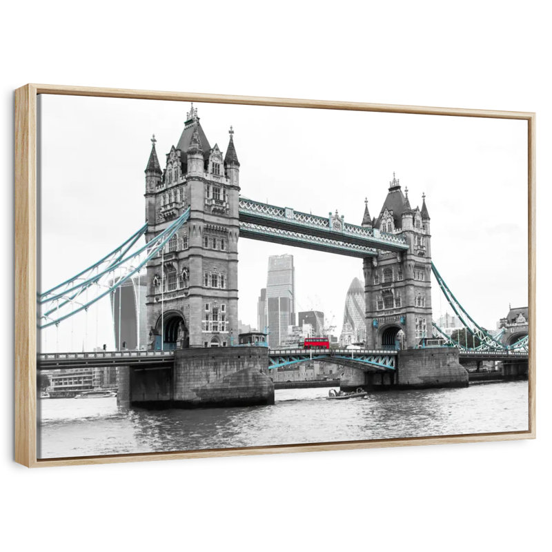 Pop London Bridge, Cadre flottant en bois naturel, 43 po x 29 po
