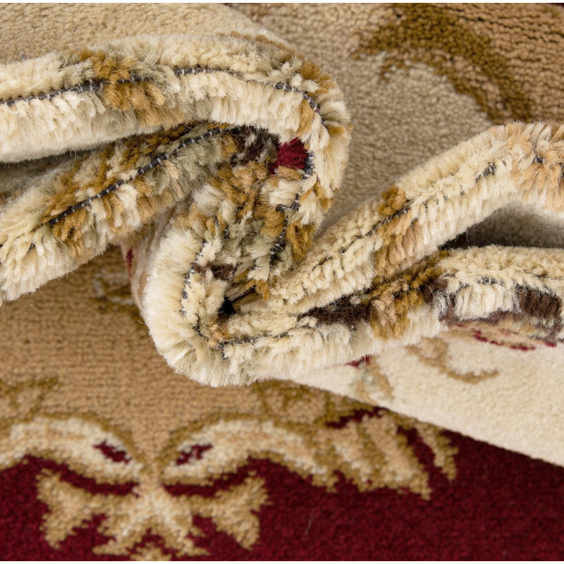 Debora Oriental Area Rug, Round 7'10", Burgundy