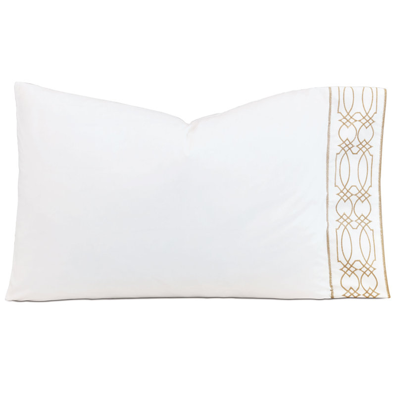 Nicola Egyptian Cotton Percale Geometric, King Pillowcase, Wheat