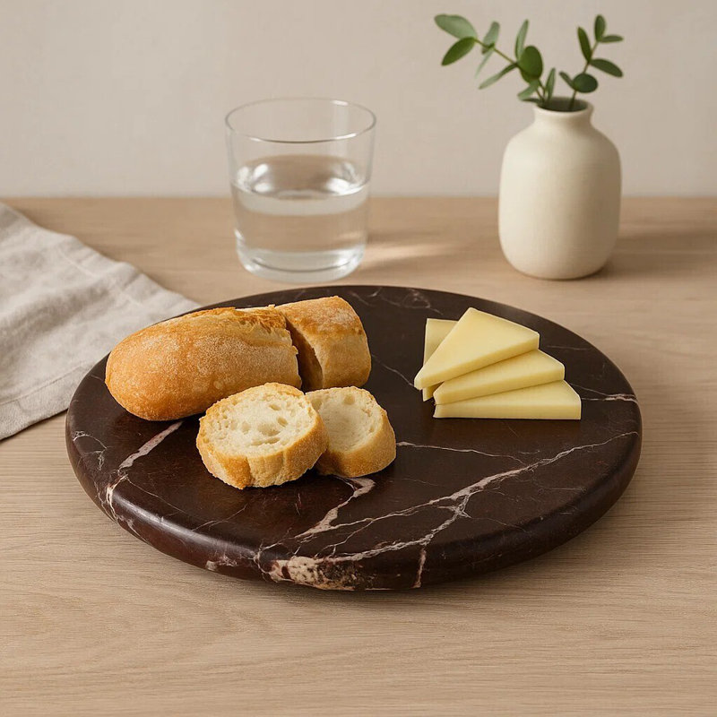 Larksville Stone Red Round Chopping and Serving Board