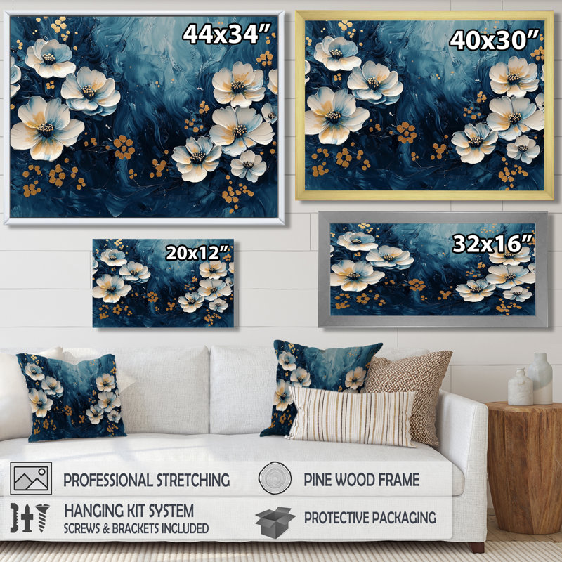 «Garden Dahlia Effect At Night I», art mural Dahlia, H 34 po x l 44 po, Cadre flottant, Brun