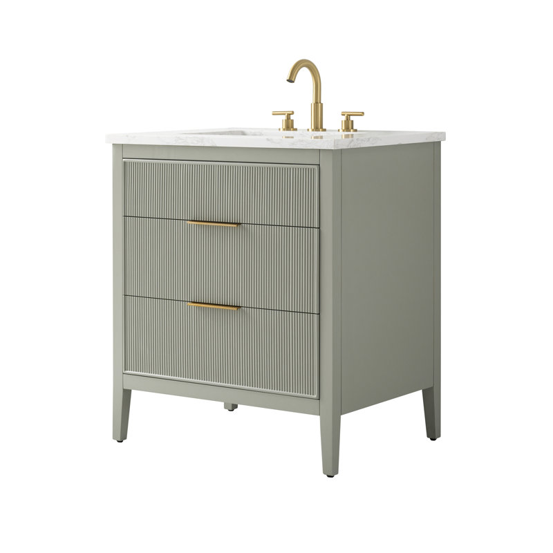 Emma 30" W Single Vanity, Light Sage