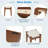 Bohemian Style Makeup Vanity Set With 4 Drawers, Charging Plug, Usb Port And Stool-1955016589