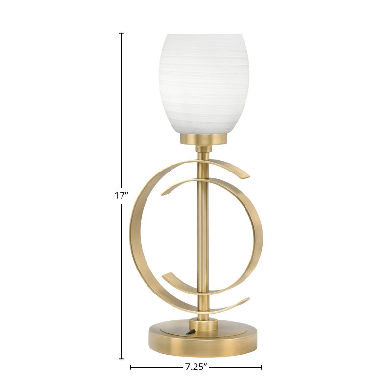 Lampe de table en acier inoxydable Jarelin, Blanc, Laiton
