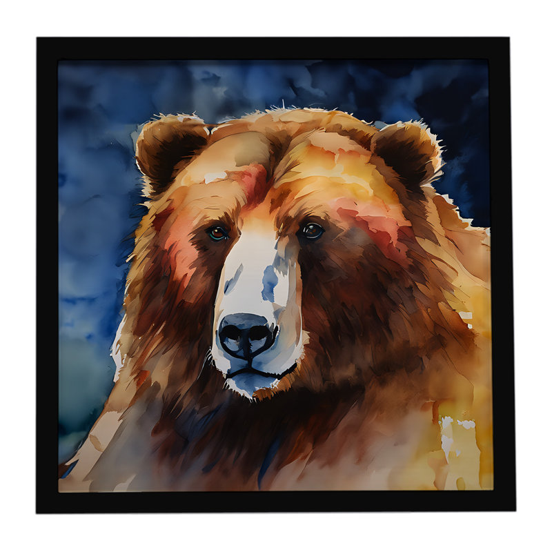 Ours Kodiak, impression sur métal encadrée