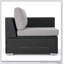 Fauteuil droit avec revêtement gris élégant et structure en aluminium durable pour un confort et un style modernes.