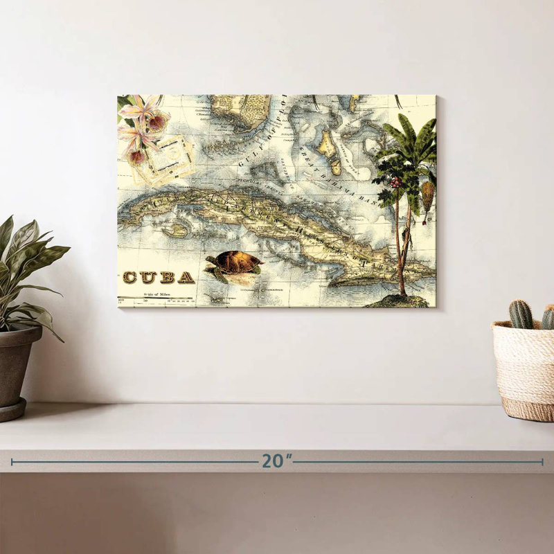 Carte tropicale Aliaz de Cuba, H 8 po x l 12 po