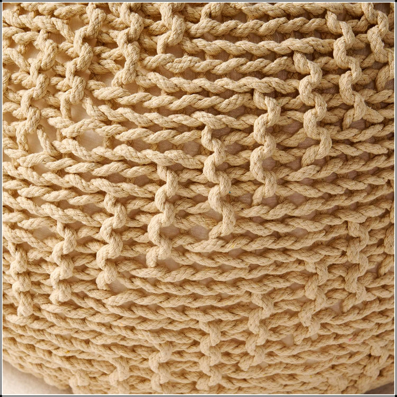 Pouf Hazel: Repose-pieds en tricot élégant et fonctionnel, pour une décoration moderne et des sièges confortables