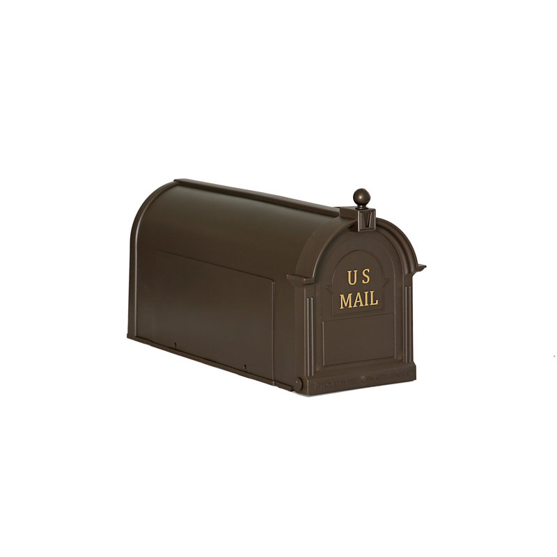 Ambrose Large Bronze Plastic Post Mount Mailbox