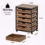 Commode de rangement mobile à 5 tiroirs avec style industriel, noir et bois