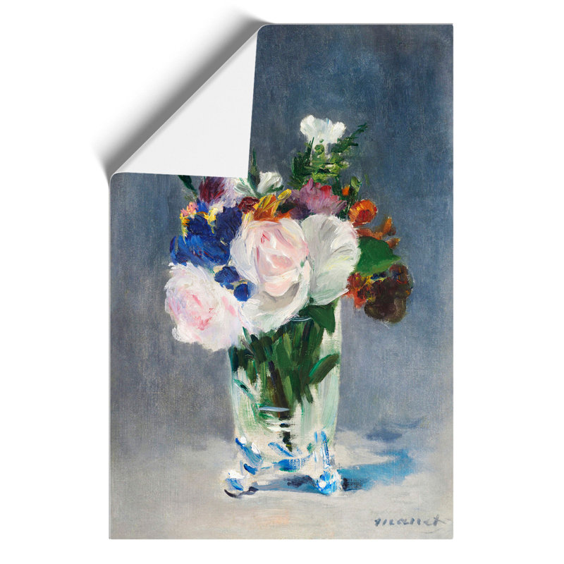Flowers In A Crystal Vase by Edouard Manet - No Frame Painting, 84cm H x 59cm W x 0.1cm D