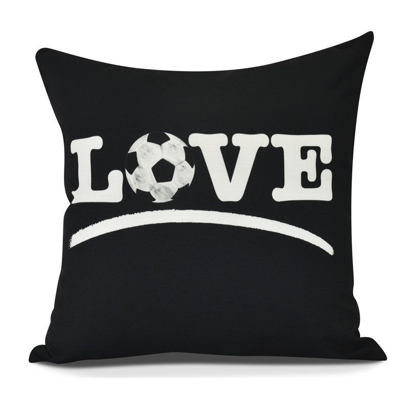 Goals, Gourds, And Gatherings Reversible Throw Pillow, Black, 18" H x 18" W