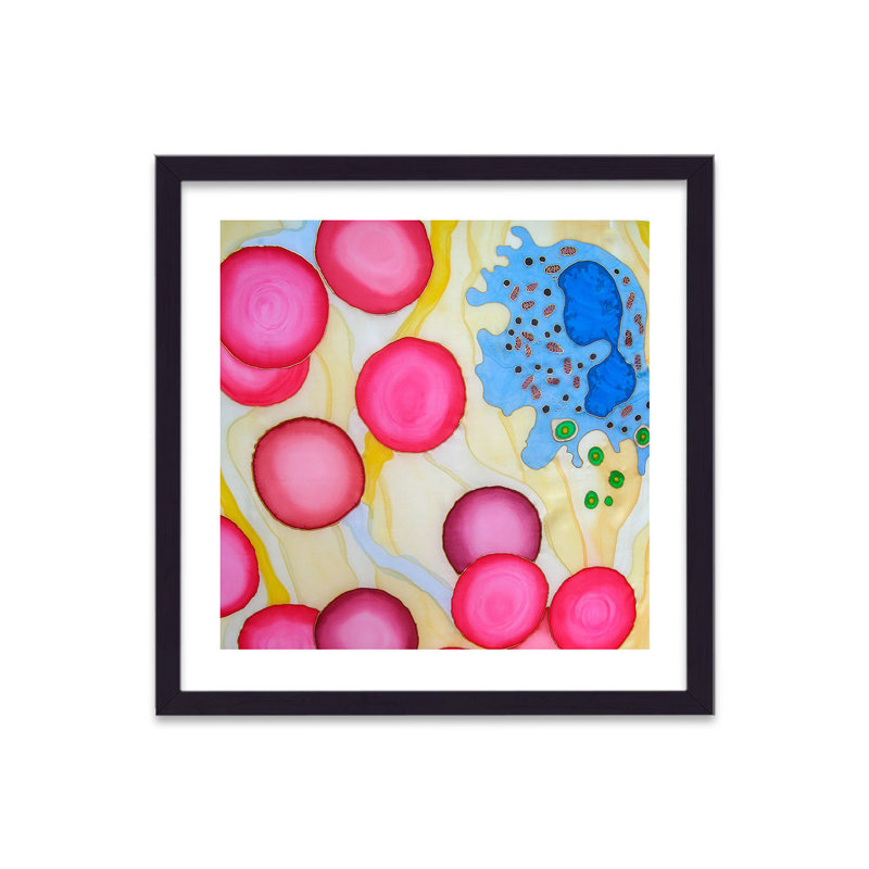 Cellular Beauty Art 2 Pink And Blue V2 by Vouvart - Single Picture Frame Print